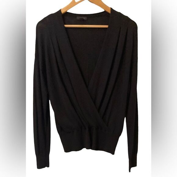 Halogen Black V-Neck Sweater cashmere blend NWT - Picture 1 of 5